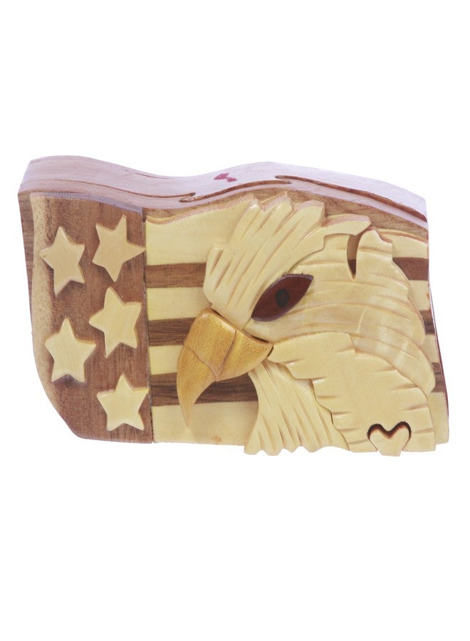Beltiscool Handcrafted Wooden Animal Shape Secret Jewelry Puzzle Box - Eagle, Walnut - Image 1